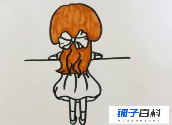 小女孩背影简笔画怎么画