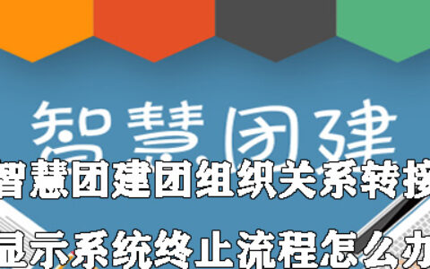 智慧团建团组织关系转接显示系统终止流程是什么意思？