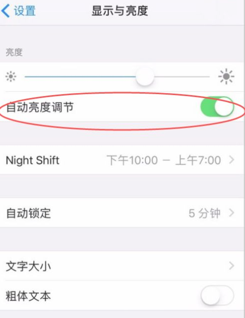 苹果手机iPhone如何关闭自动亮度调节