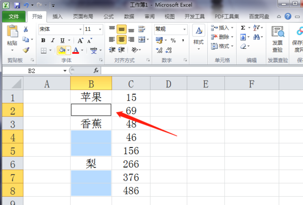 EXCEL如何使用ctrl+G定位空值+跨行向下复制