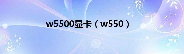 w5500显卡（w550）