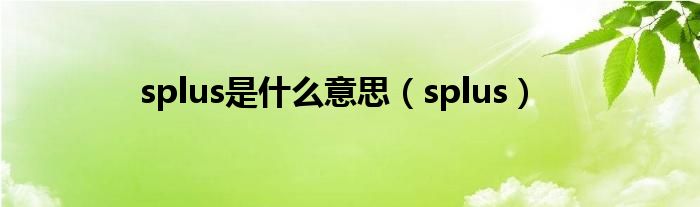 splus是什么意思（splus）