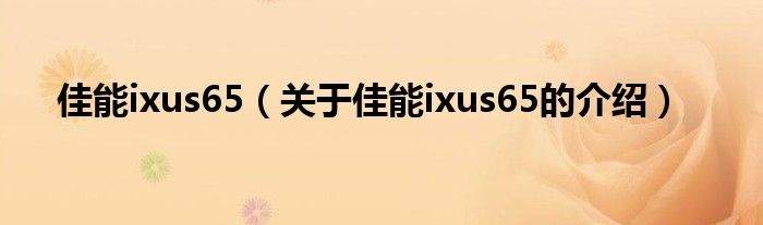 佳能ixus65（关于佳能ixus65的介绍）