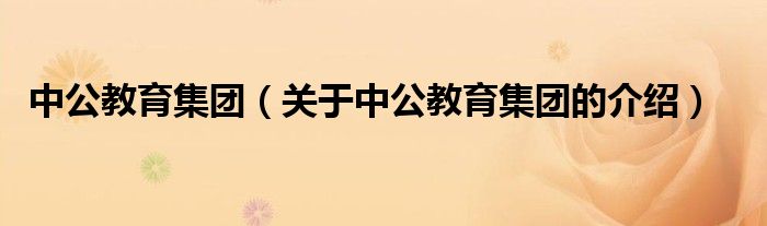 中公教育集团，关于中公教育集团的介绍(附2023年最新排行榜前十名单)