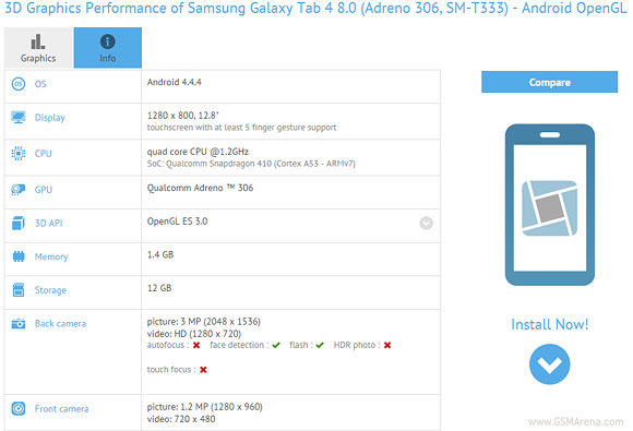 三星Galaxy Tab 4 8.0有64位版本