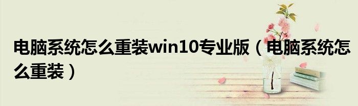 电脑系统怎么重装win10专业版（电脑系统怎么重装）