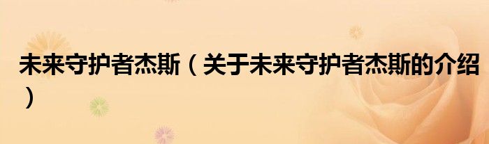 未来守护者杰斯（关于未来守护者杰斯的介绍）