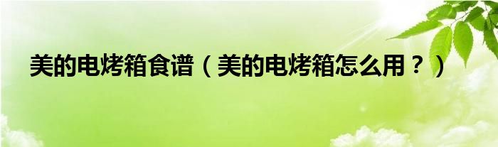 美的电烤箱食谱（美的电烤箱怎么用？）