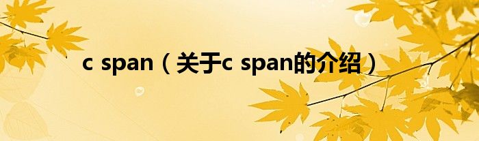 c span（关于c span的介绍）