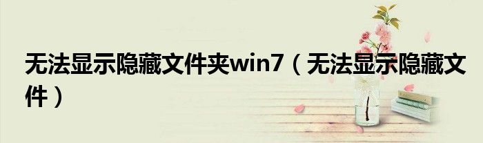 无法显示隐藏文件夹win7（无法显示隐藏文件）