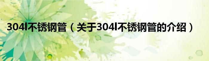 304l不锈钢管（关于304l不锈钢管的介绍）