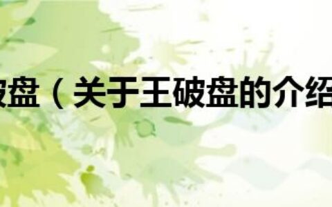 王破盘（关于王破盘的介绍）