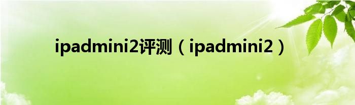 ipadmini2评测（ipadmini2）