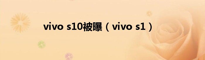 vivo s10被曝（vivo s1）