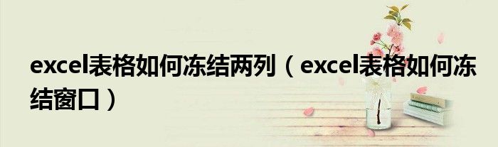 excel表格如何冻结两列（excel表格如何冻结窗口）