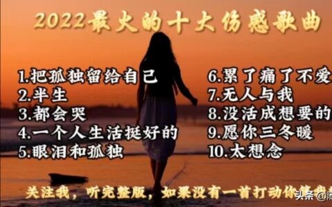 伤感情歌大全10首(全网最火的十大伤感歌曲)