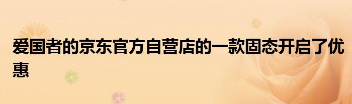 爱国者的京东官方自营店的一款固态开启了优惠