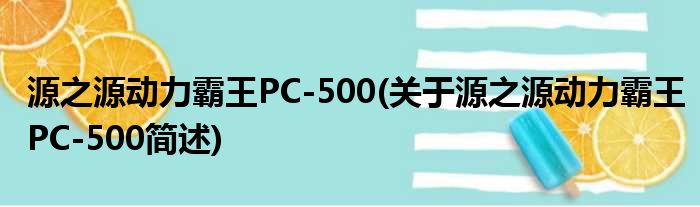 源之源动力霸王PC-500(关于源之源动力霸王PC-500简述)