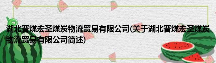 湖北晋煤宏圣煤炭物流贸易有限公司(关于湖北晋煤宏圣煤炭物流贸易有限公司简述)