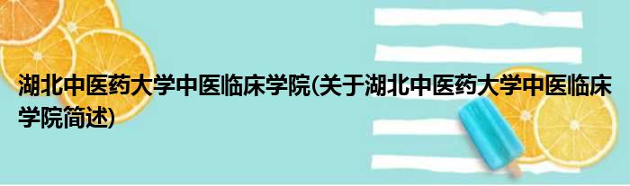 湖北中医药大学中医临床学院(关于湖北中医药大学中医临床学院简述)