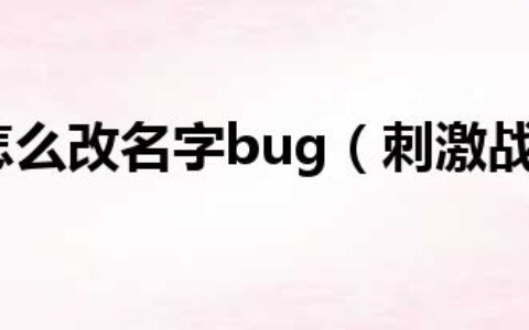 刺激战场怎么改名字bug（刺激战场怎么改名字）