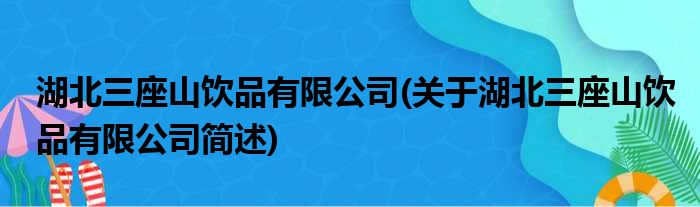 湖北三座山饮品有限公司(关于湖北三座山饮品有限公司简述)