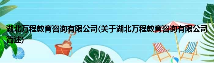 湖北万程教育咨询有限公司(关于湖北万程教育咨询有限公司简述)