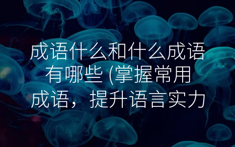 成语什么和什么成语有哪些 掌握常用成语 提升语言实力