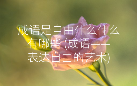 成语是自由什么什么有哪些 成语——表达自由的艺术