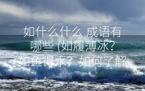 如什么什么 成语有哪些 (如履薄冰？如鱼得水？如何了解成语中的-如什么什么”搭配)