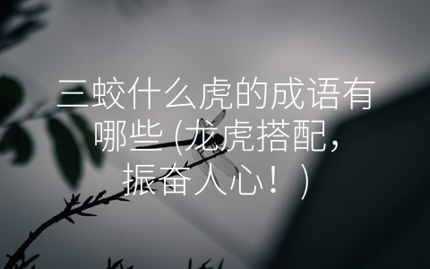 三蛟什么虎的成语有哪些 (龙虎搭配，振奋人心！)