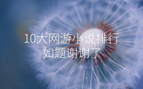 10大网游小说排行如题谢谢了