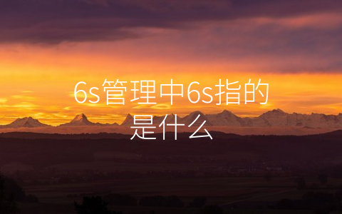 6s管理中6s指的是什么