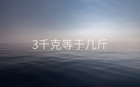 3千克等于几斤