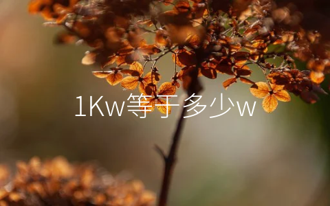 1Kw等于多少w