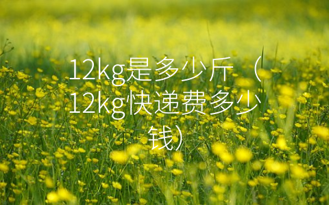 12kg是多少斤（12kg快递费多少钱）