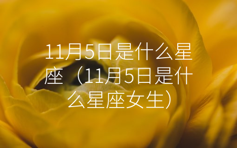 11月5日是什么星座（11月5日是什么星座女生）