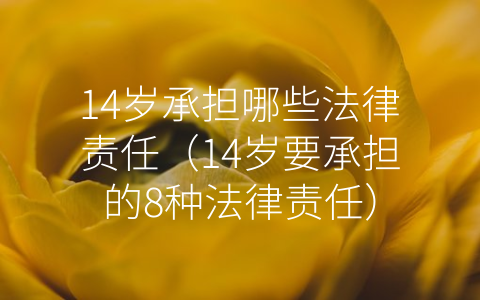 14岁承担哪些法律责任（14岁要承担的8种法律责任）