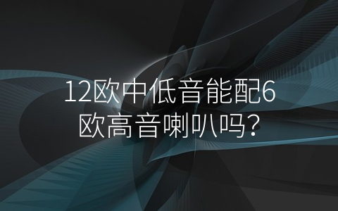 12欧中低音能配6欧高音喇叭吗？