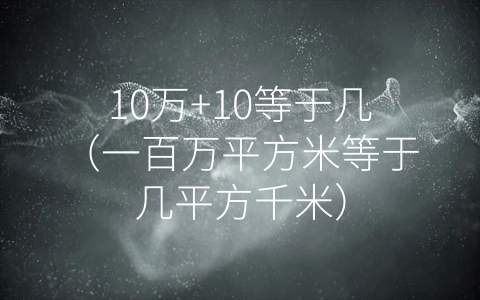 10万+10等于几（一百万平方米等于几平方千米）