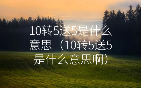 10转5送5是什么意思（10转5送5是什么意思啊）