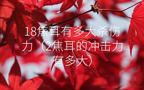 18焦耳有多大杀伤力（2焦耳的冲击力有多大）