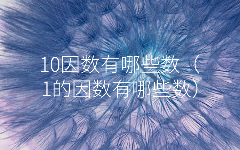 10因数有哪些数（1的因数有哪些数）