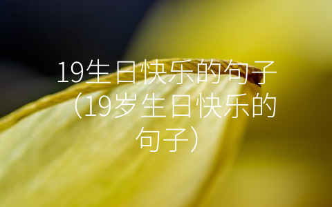 19生日快乐的句子（19岁生日快乐的句子）