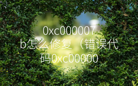 0xc000007b怎么修复（错误代码0xc000007b怎么修复）