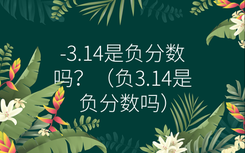 -3.14是负分数吗？（负3.14是负分数吗）