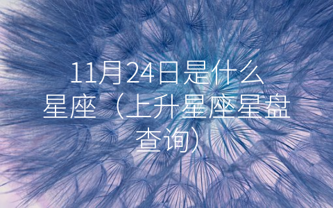 11月24日是什么星座（上升星座星盘查询）