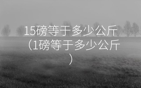 15磅等于多少公斤（1磅等于多少公斤）