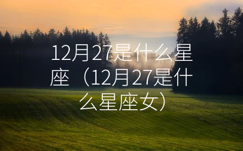 12月27是什么星座（12月27是什么星座女）