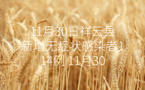 11月30日祥云县新增无症状感染者114例 11月30日祥云县新增无症状感染者114例疫情